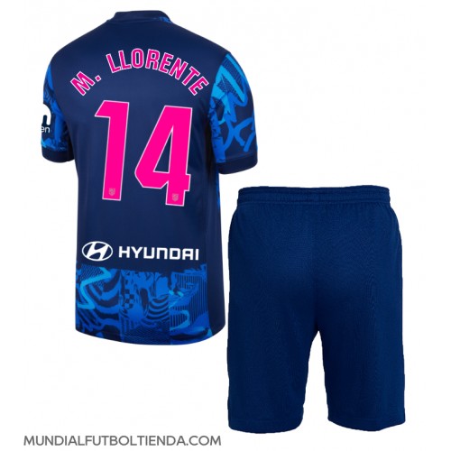 Camiseta Atletico Madrid Marcos Llorente #14 Tercera Equipación Replica 2024-25 para niños mangas cortas (+ Pantalones cortos)